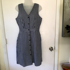 NWT J. Crew 100% check cotton button front sleeveless dress size 6