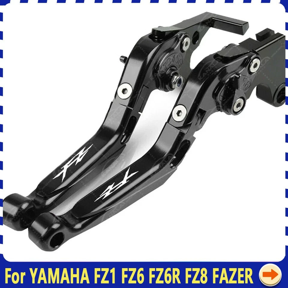 1Pair Black CNC Adjustable Brake Clutch Levers For YAMAHA FZ1 FZ6 FZ6R FZ8 FAZER Foto 2 de 2
