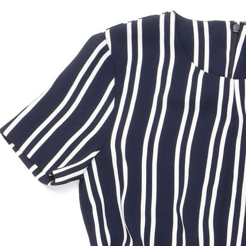 Warehouse Women's Blue Striped Wrap Dress Size 6 - Picture 8 of 12
