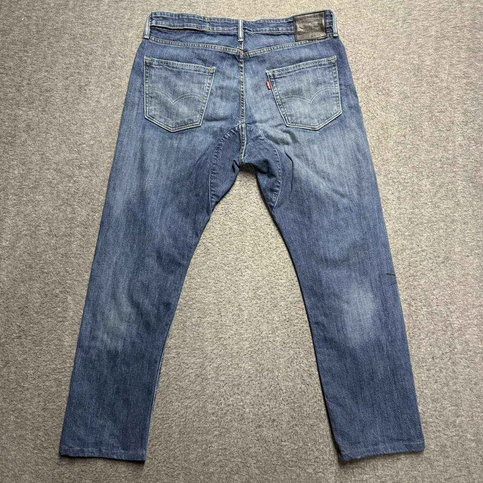 Pantalones de mezclilla Levis 504 Commuter para hombre 36x29* azules reflectantes descoloridos reforzados Foto 2 de 4