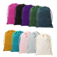 20pcs Velvet Gift Bags 5.1" x 7.1" Drawstring Jewelry Pouches, 10 Colors