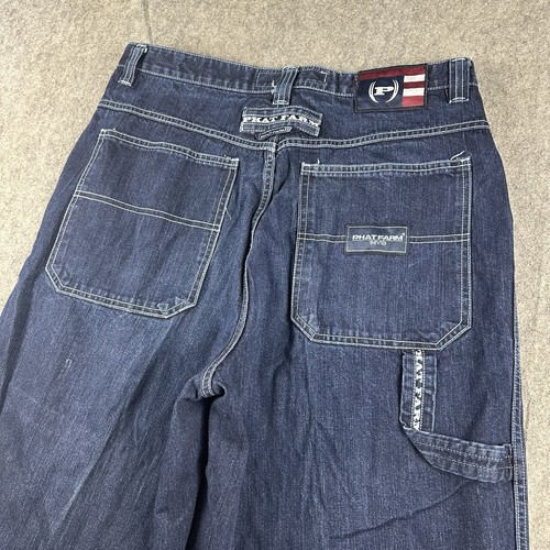 Jeans Baggy Vintage Phat Farm - Taille W32 - Style Y2K/Carpenter - Bleu Mid, Délavé - Neuf Avec étiquettes (deadstock)