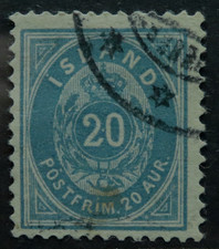 Iceland 1896 20a perf 12¾ SG 32 Used cat £39