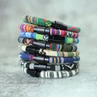 Black Rope Braided Bracelet Men Magnet Clasp Bohemian Casual Style Jewelry