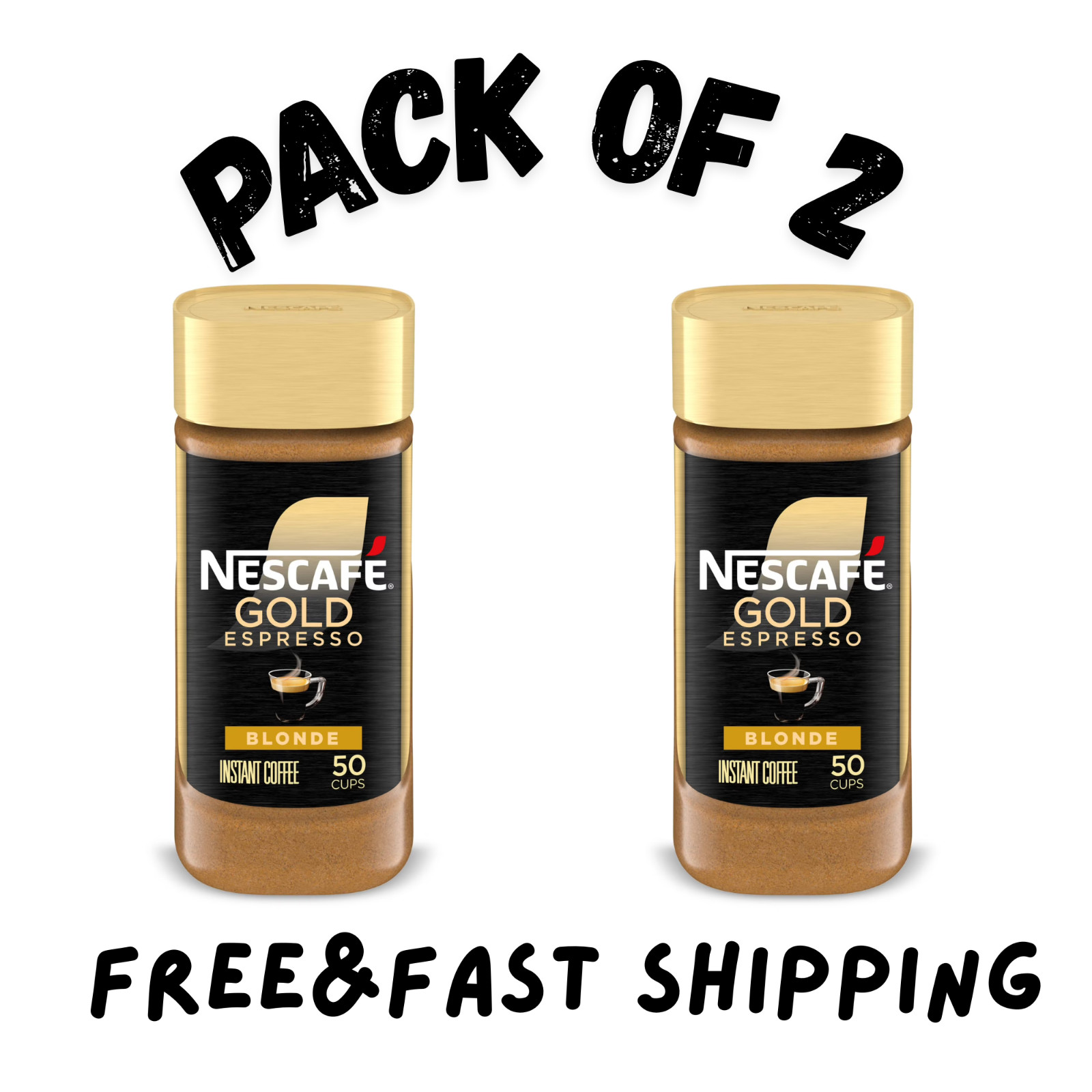 (PACK 2) Nescaf&eacute; Gold Espresso Blonde, Instant Coffee, 3.5 