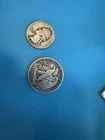 1936 Walking Liberty Half Dollar Very Good 90% Silver & 1941 Liberty quarter