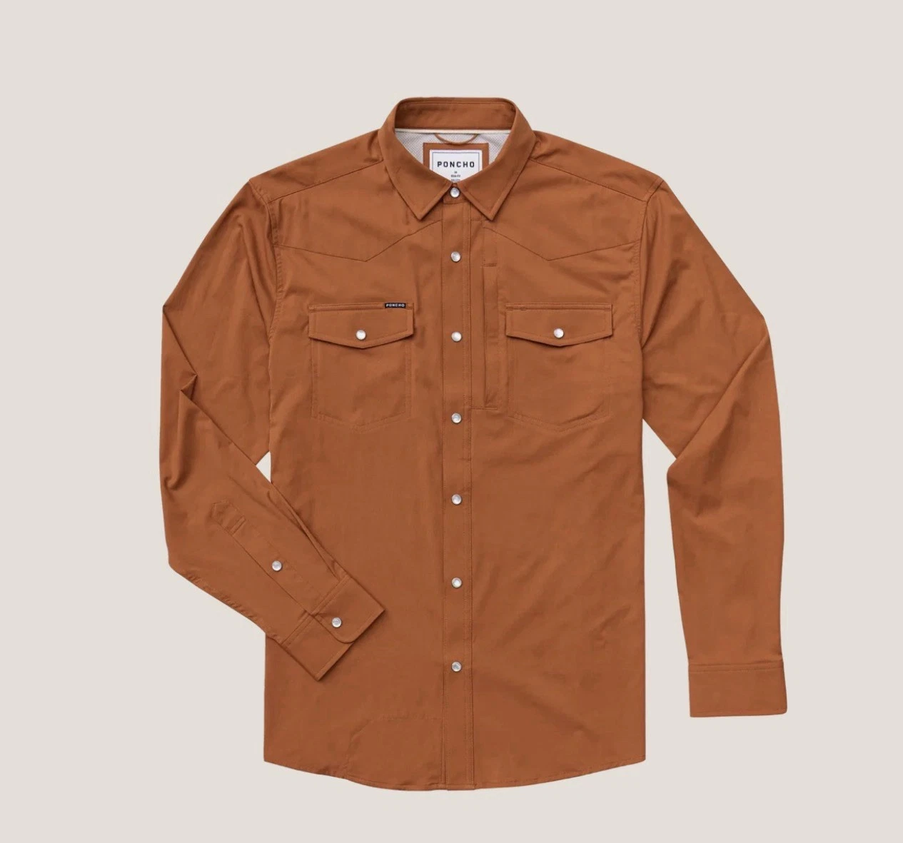 Poncho Pearl Snap Shirt Men's 2x Regular Fit Burnt Orange Western The 2005 NEW