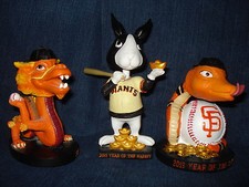 3 San Francisco Giants Chinese Heritage Rabbit, Dragon & Snake Bobblehead SGA