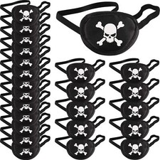 24 Pack Black Pirage Eye Patches One Eye Cover for Halloween Party Favors