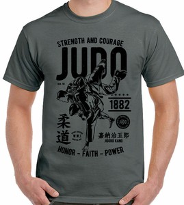 Judo T-Shirt Strength & Courage Mens Martial Arts MMA Training Top | eBay