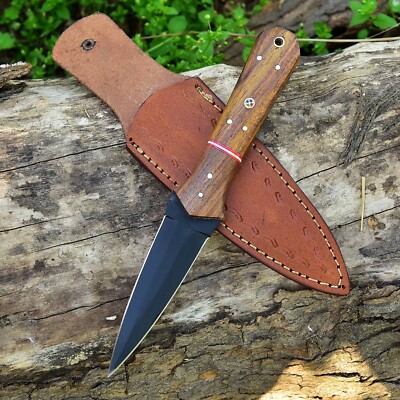9'' Handmade Double-Edged titanium steel Dagger boot Knife SURVIVAL