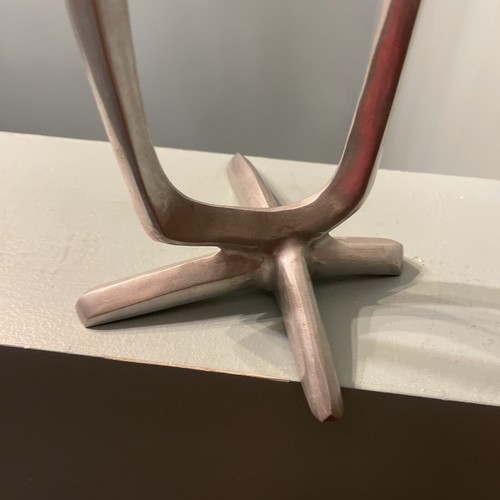 Aluminum MCM style Candle Stick Holder Signed WHS In The Style Of Matthew Hilton - Picture 6 of 8