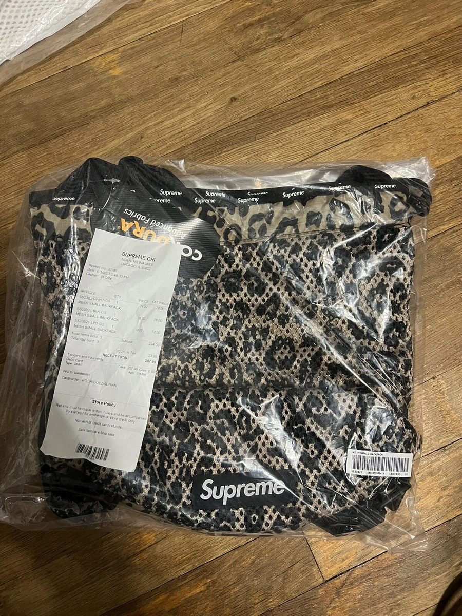 🔥SUPREME Small Mesh Backpack (10L capacity) LEOPARD| SS23| WEEK