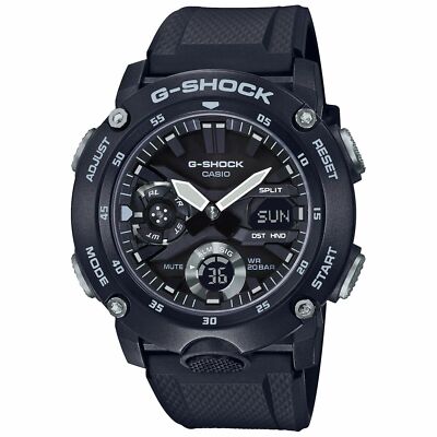New Casio G-Shock GA2000S-1A 48mm Black Carbon Case with Black Resin Strap Watch