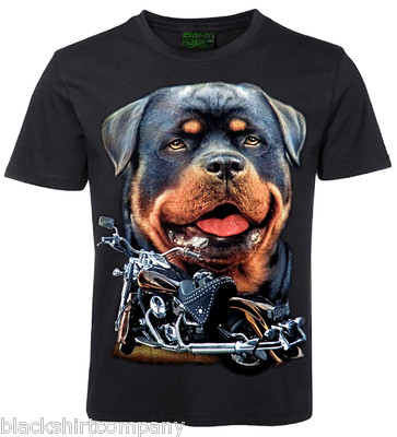 T-Shirt Rottweiler Motorrad Rottweiler Bike Hund Shirt 