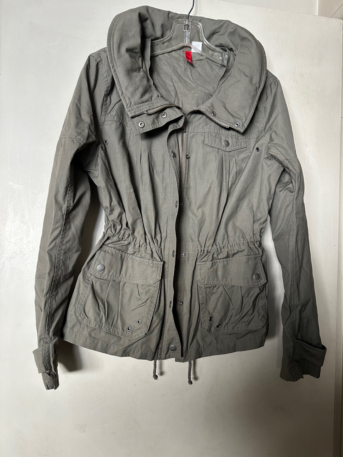 H&M Women’s Full Zip Olive Army Jacket  - Size 10