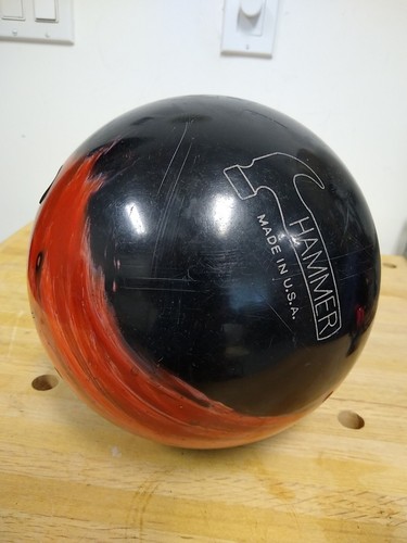 Bola de Bowling HAMMER BAD ASS 15lbs Rara Negra Naranja Remolino, Excelente Con Bolsa Tormenta - Imagen 3 de 13