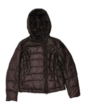 Blauer Womens Hooded Padded Jacket Uk 18 Xl Brown Polyester Bu83