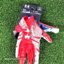 Under Armour UA F8 Football Gloves Men's Large Limited Edition Freedom GlueGrip 