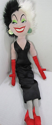 Disney Store 101 Dalmatians Cruella DaVile Plush Doll  18  Stuffed Toy *No Coat*
