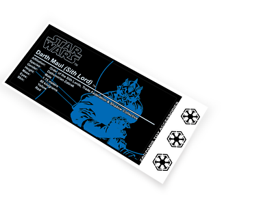 CUSTOM UCS STYLE PLAQUE STICKER for STAR WARS DARTH MAUL , Lego