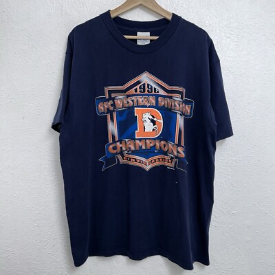 Vintage Denver Broncos 1996 AFC Champs Tee Blue T-Shirt Short