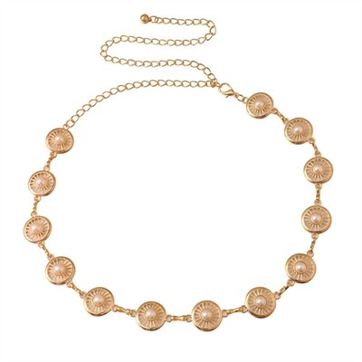 Girl Belt Decorative Thin Waist Belt Adjustable Metal Chain Belt for Dress Jeans