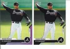FREDDIE FREEMAN 2020 TOPPS NOW OPENING DAY PURPLE (#04/25) & BASE CARD OD-228