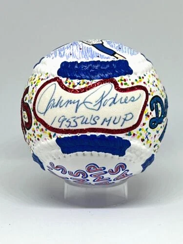 JOHNNY PODRES AUTO BASEBALL HAND PAINTED HOLO CARTER X 1/1 DODGERS! SALE PRICE!! - Image 3 of 4