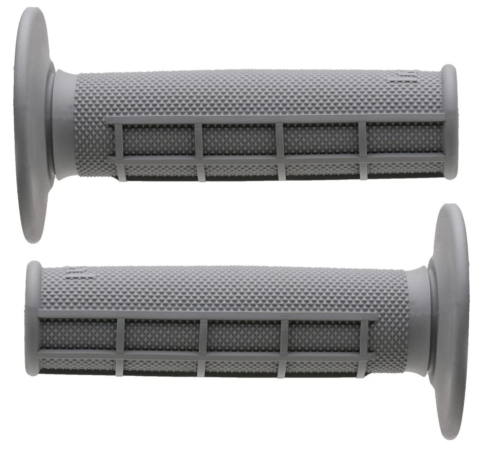 Рукоятки для руля Renthal G086 MX — мягкие, наполовину вафельные, светло-серые, поворотный дроссель - Изображение 2 из 4