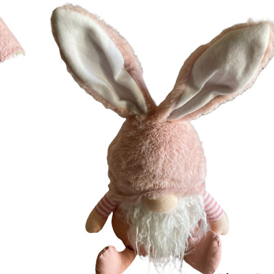 Easter Gnome Faceless Bunny Rabbit Plush Mantel Shelf Sitting 16.5'' new
