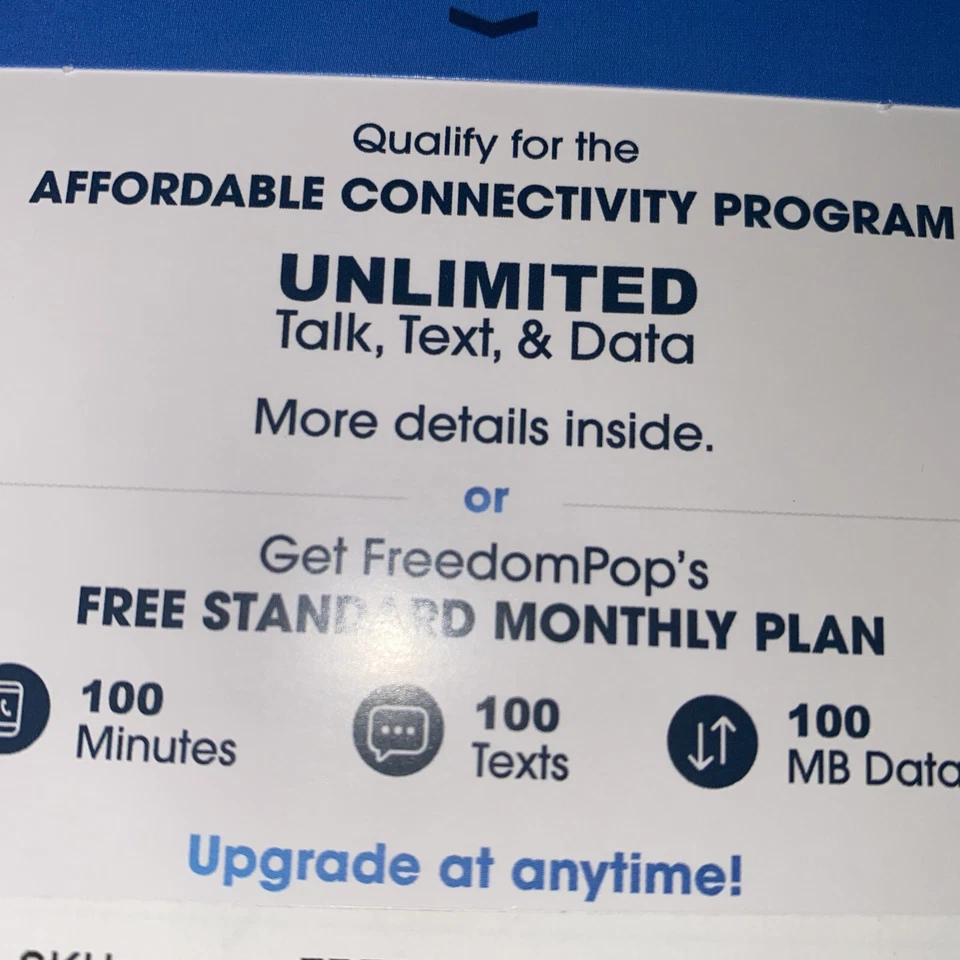 Freedom Pop Bring Your Own Phone SIM Kit Free Wi-Fi Calling 100 Mb Call iPhone - Image 4 of 4