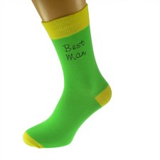 Lime Green  Sunshine Yellow Mens Funky Wedding Socks UK 5-12 X6TCW003