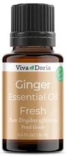 Viva Doria Pure Ginger Essential Oil, Food Grade 0.5 Fl oz