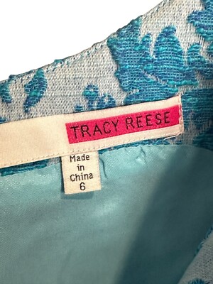 Tracy Reese Size 6 Blue Embroidered Jacquard Midi Dress Lined Pocket #I13-5  | eBay