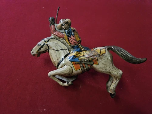 Lone Ranger 1938 Roping Horse  Windup Toy Lasso For Parts Not Working