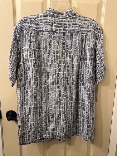 Tori Richard Button Up Camp Shirt Mens M MED. Blue 100% Linen Casual Hawaiian - Picture 4 of 4