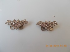 Musi Prong Chevron Rhinestone Shoe Clips Vintage Very Nice Condition