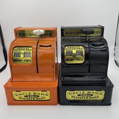 Vintage Uncle Sam s 3 Coin Register Banks Lot Of 2 (Read Description)