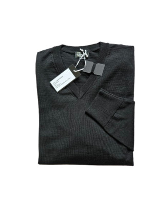 Herren V Kragen Stillvoller Feinstrick Pullover 100% Extrafine Merino 5 Farben