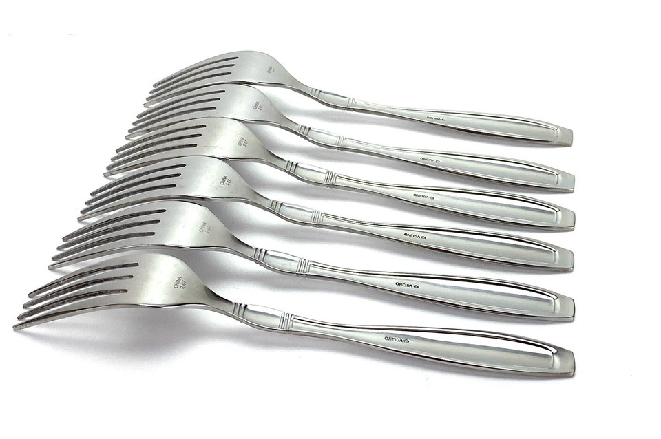 6 Oneida VISTA Stainless Dinner Forks 7 3/4” Outline Glossy China