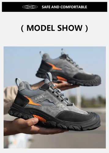 Breathable Men's Work Shoes Steel Toe Anti Smash Safety Boots Fashion Sneakers - Picture 20 of 24