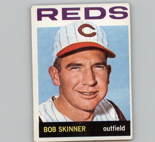 1964 Topps #377 Bob Skinner baseball card. Cincinnati Reds C2