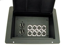 ProCraft Pro Audio FPPL-1DUP8XF Recessed Stage Floor Box 1 AC Duplex 8 XLR Femal