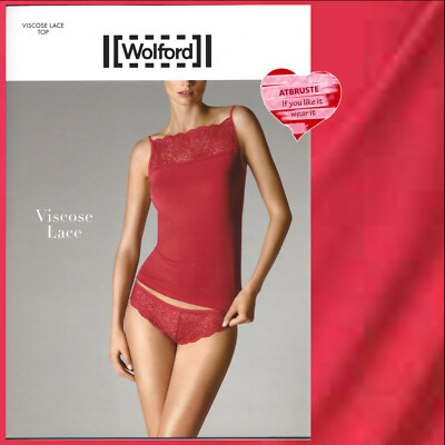 Wolford Viscose Lace Top   XS   lipstick ... Spitzeneinsatz im Vorderteil