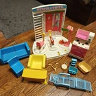 Vintage Barbie 1970s Dream House Furniture Kitchen Health Center Couch Chairs +