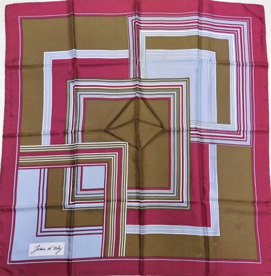 FOULARD 100% Reine Seide Vintage Damen Jean D'Orly (195) 74cm x 76cm