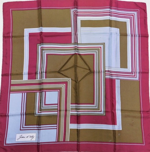 Foulard Vintage En Soie 100% Naturelle – Femme – 74x76cm (Motif 1470) Fabriqué En Chine