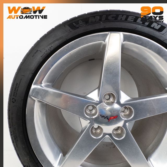 06-10 CHEVROLET CORVETTE C6 19 X 10J REAR WHEEL RIM TIRE ASSEMBLY CHROME 3 OEM