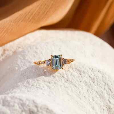 Radiant Cut Aquamarine Engagement Neil Lane Aquamarine Ring